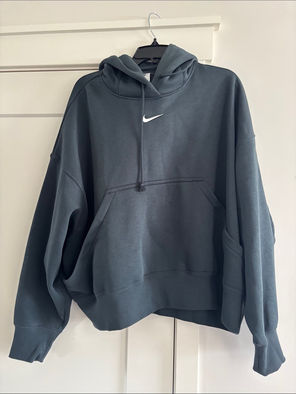 Nike Women’s Crewneck Hoodie - Charcoal with White Swoosh